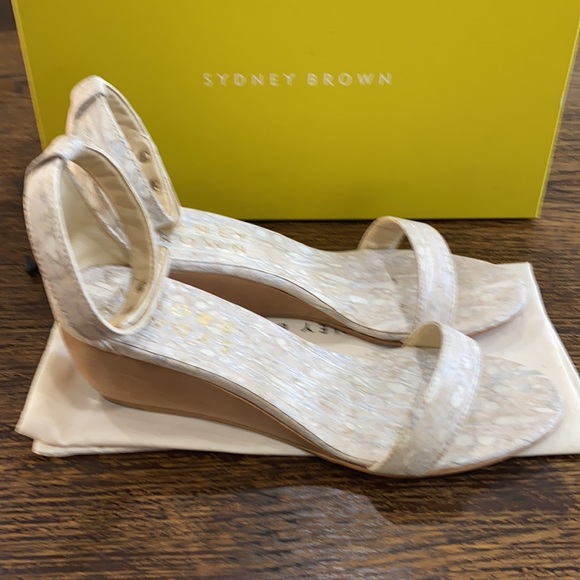 Sydney Brown Wedge Sandal Natural Fennel Size 40 - Picture 4 of 11
